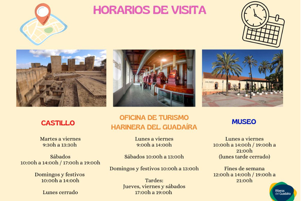 Horarios de visita de los equipamientos turísticos en Alcalá