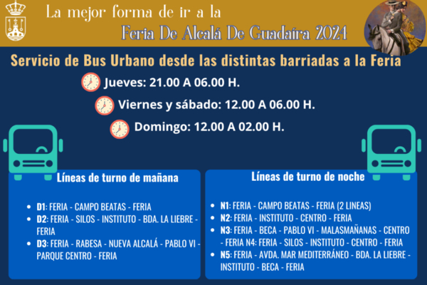 Servicio de transporte urbano para ir a la Feria