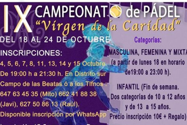 IX Campeonato de Pádel Virgen de la Caridad