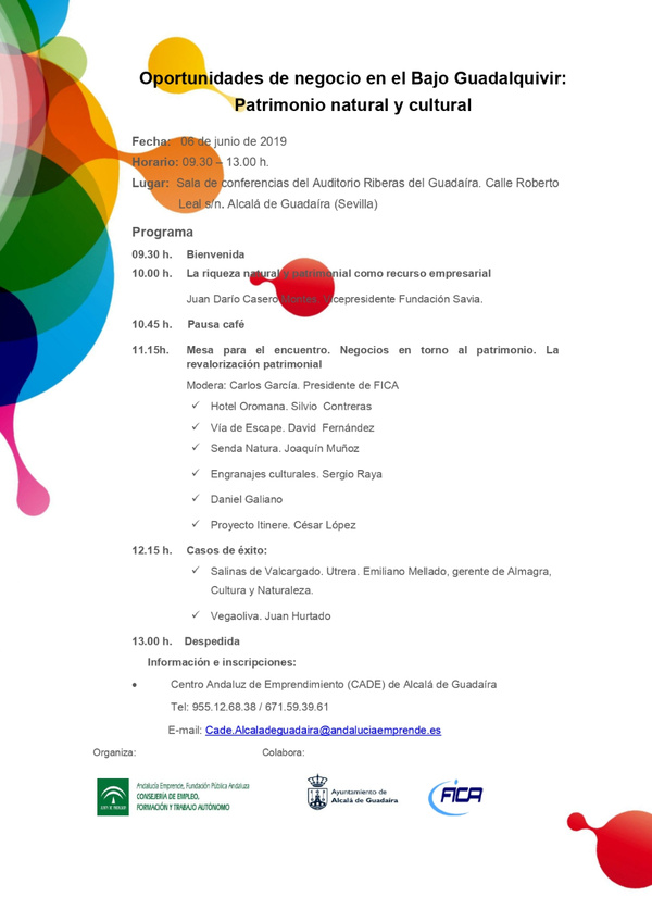 Jornada del Centro Andaluz de Emprendimiento (CADE) sobre oportunidades de negocio en el Bajo Guadalquivir