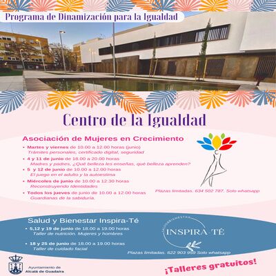 Cursos en el mes de junio en el Centro de la Igualdad