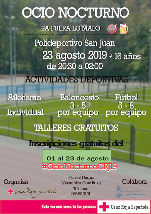 Fomento del deporte y la salud entre los jóvenes con la actividad de Cruz Roja Alcalá  `Pa fuera lo malo´