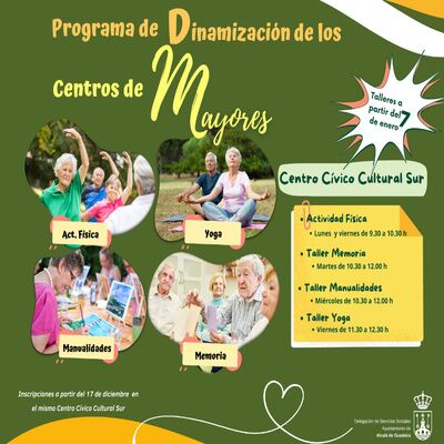 Actividades para mayores en el Centro Cívico Cultural Sur