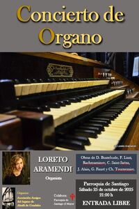 Concierto de órgano de Loreto Aramendi en la Parroquia de Santiago