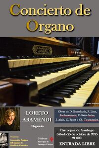 Concierto de órgano de Loreto Aramendi en la Parroquia de Santiago