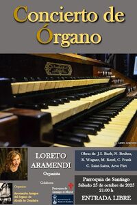 Concierto de órgano de Loreto Aramendi en la Parroquia de Santiago