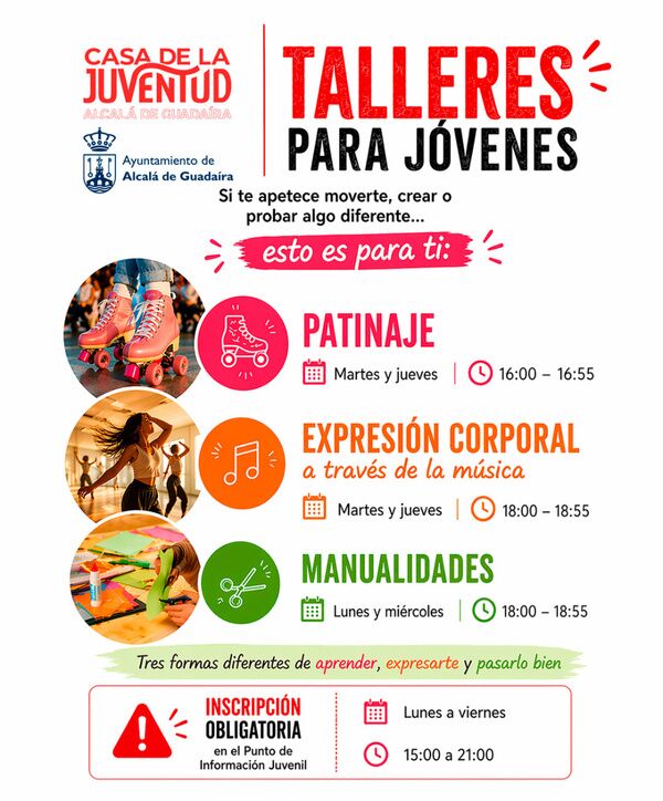 Talleres para aprender, crear y pasarlo bien en la Casa de la Juventud