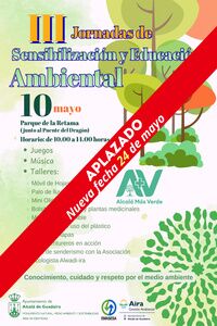 Aplazadas las III Jornadas de Sensibilización Ambiental