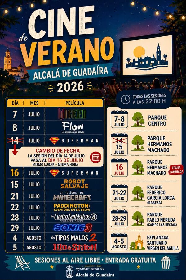 Cine de verano en Alcalá