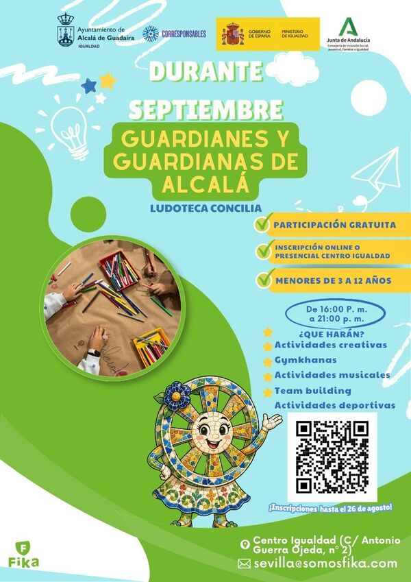 Plazas disponibles aún en septiembre de la ludoteca Guardianes y Guardianas