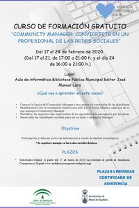 Curso de formación gratuito de Community Manager en la Biblioteca