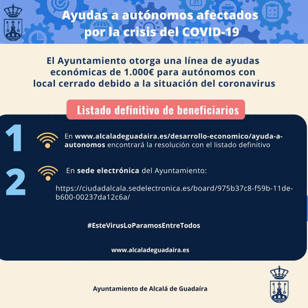 Listado de beneficiarios de las ayudas municipales a autónomos