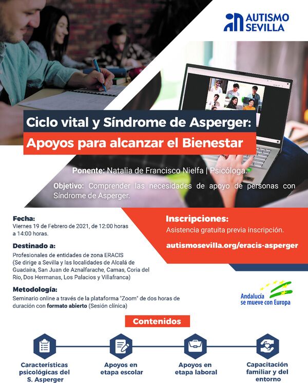 Seminario online sobre ciclo vital y síndrome de Asperger