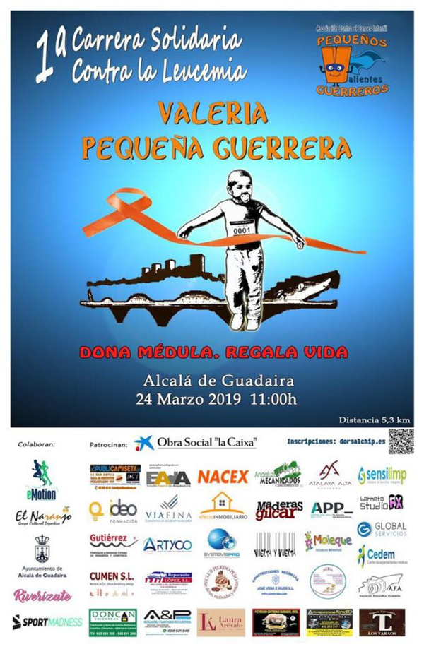 Alcalá celebra este domingo la Primera Carrera Solidaria contra la Leucemia `Valeria Pequeña Guerrera´