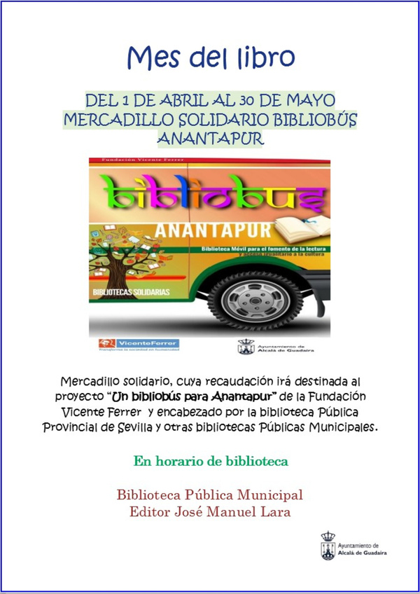 La Biblioteca de Alcalá impulsa en el mes del libro el Mercadillo Solidario Bibliobús Anantapur