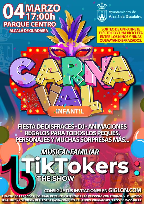 Fiesta infantil de Carnaval en el Parque Centro