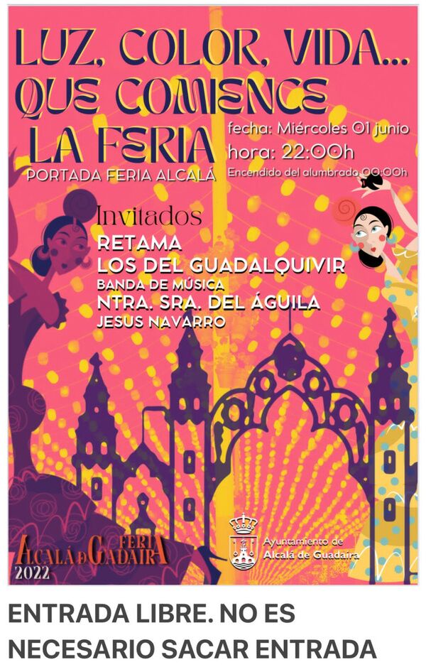 Fiesta en la portada de Feria de Alcalá
