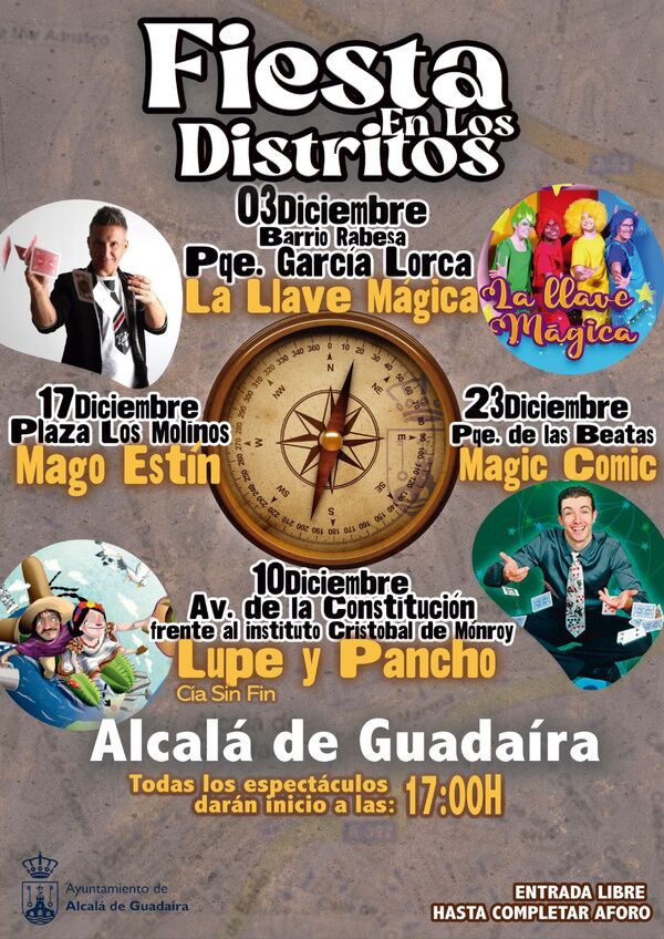 Fiesta en los distritos con espectáculos en parques de Alcalá