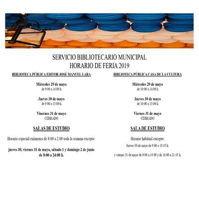 Horario de Biblioteca en Feria de Alcalá