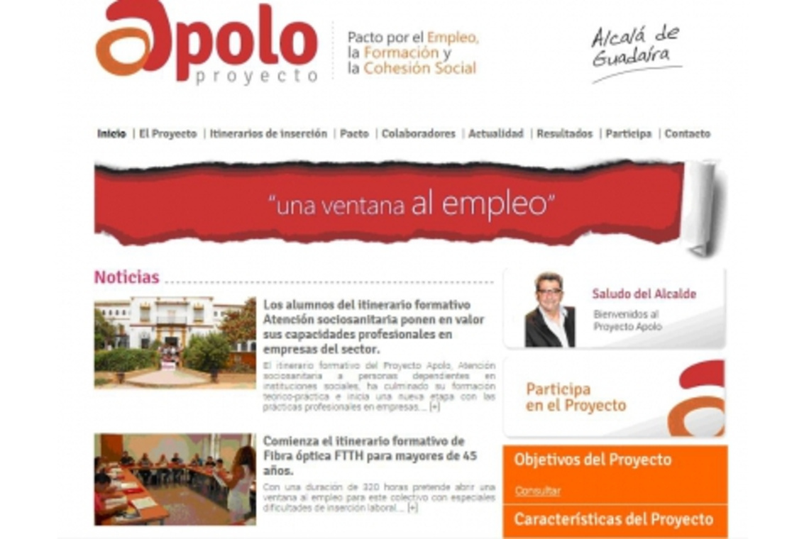 EL PROYECTO DE FORMACIÓN E INSERCIÓN  SOCIOLABORAL `APOLO´ PONE EN MARCHA SU WEB