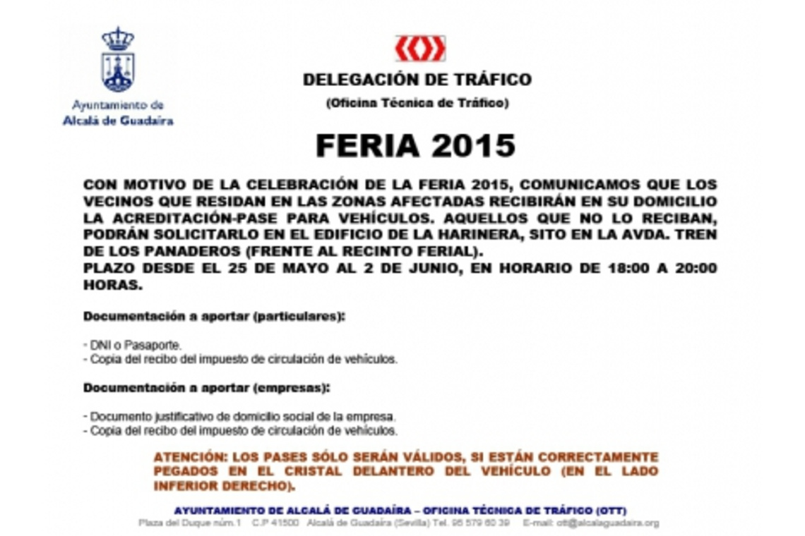 LOS VECINOS DE LAS BARRIADAS CERCANAS AL RECINTO FERIAL RECIBEN ESTOS DÍAS LA ACREDITACIÓN PARA VEHÍCULOS