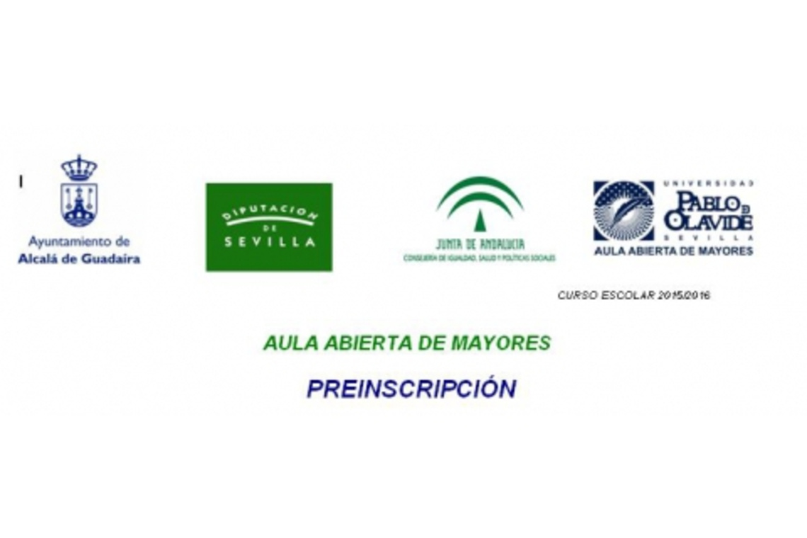 NOTA DE SERVICIO. PREINSCRIPCIONES PARA EL AULA ABIERTA DE MAYORES HASTA EL 15 DE JUNIO