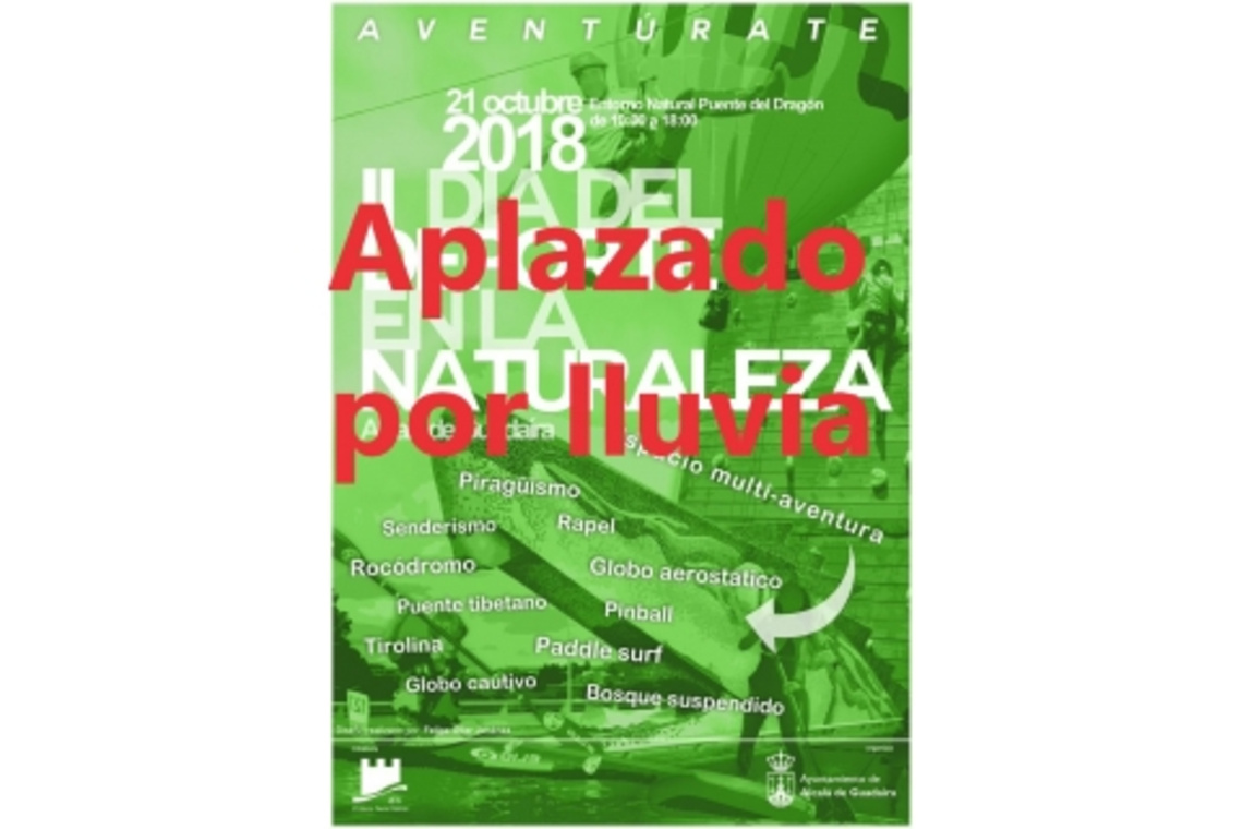 APLAZADA LA II JORNADA DEL DEPORTE EN LA NATURALEZA PREVISTA PARA ESTE DOMINGO 21 DE OCTUBRE POR MOTIVOS METEOROLÓGICOS