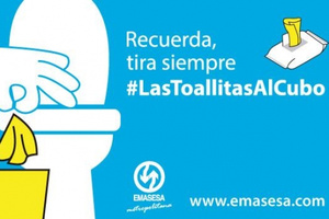 EMASESA Y AYUNTAMIENTO PONEN EN MARCHA EN ALCALÁ LA CAMPAÑA DE CONCIENCIACIÓN MEDIOAMBIENTAL CON EL LEMA #LasToallitasAlCubo