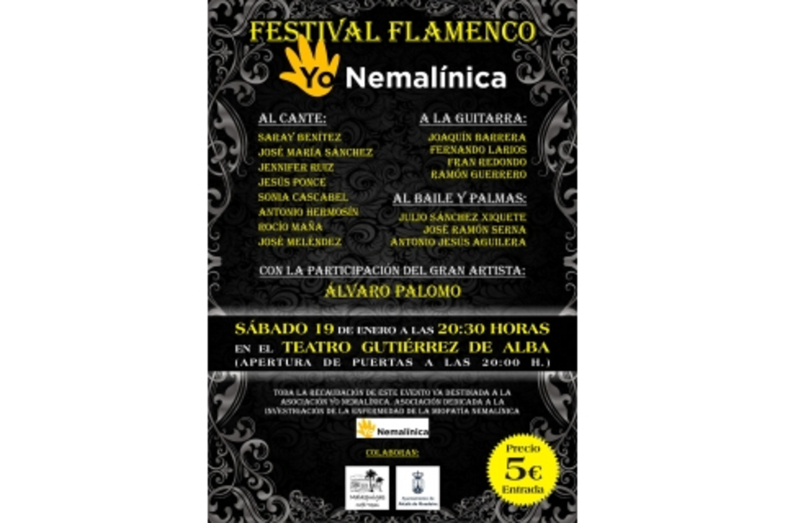 Festival flamenco benéfico, este sábado en el Teatro Gutiérrez de Alba