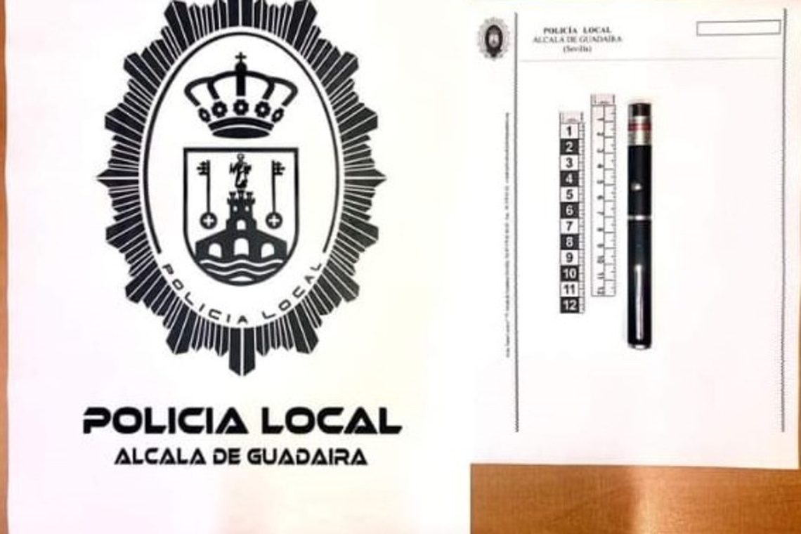 La Policía Local de Alcalá evita que unos jóvenes provocaran accidentes deslumbrando a vehículos con un puntero láser