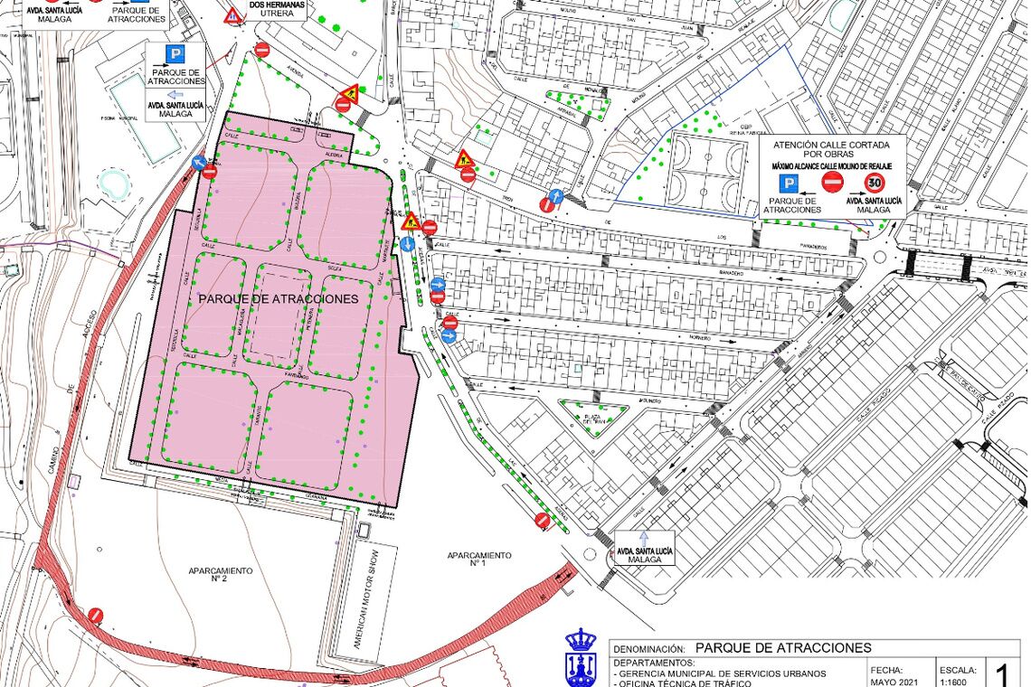 Plan de tráfico para el acceso al parque de atracciones `Vive Park´ en el recinto de San Juan
