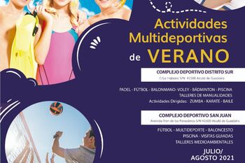 En marcha actividades multideportivas de verano para menores el Complejo Deportivo Sur y la Piscina San Juan