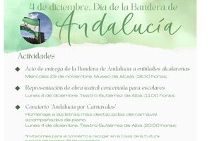Alcalá organiza un ciclo de actividades para celebrar el 4 de Diciembre, Día de la Bandera de Andalucía
