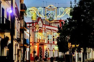 Un total de 130.000 puntos de luz led con 46 arcos y 12 farolas iluminan Alcalá con motivo de la festividad del 15 de agosto