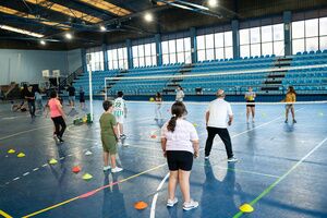 El Pabellón Fernández Viagas ha acogido la presentación y práctica alternativa del voleibol llamada Cachibol