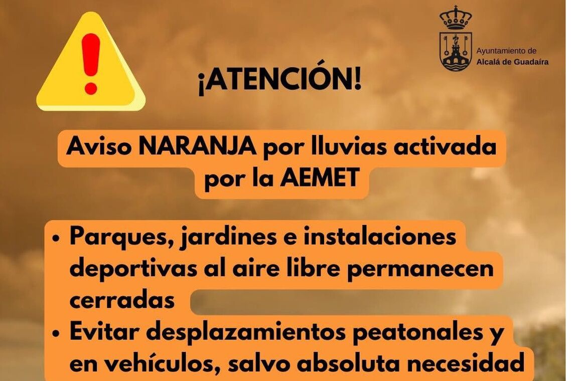 Aviso NARANJA por tormenta para el 15 de noviembre