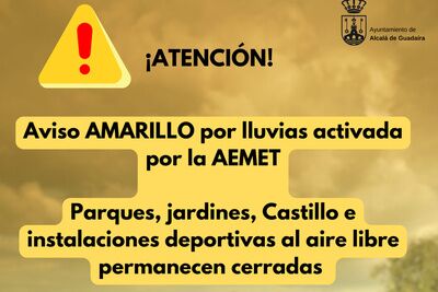 El Ayuntamiento anuncia el cierre de parques e instalaciones deportivas al aire libre por aviso amarillo