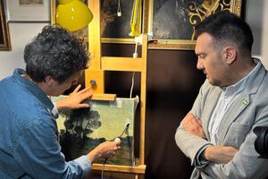 Una pintura del Pinar de Oromana de Martín Bermudo ‘Campitos’  recupera su esplendor