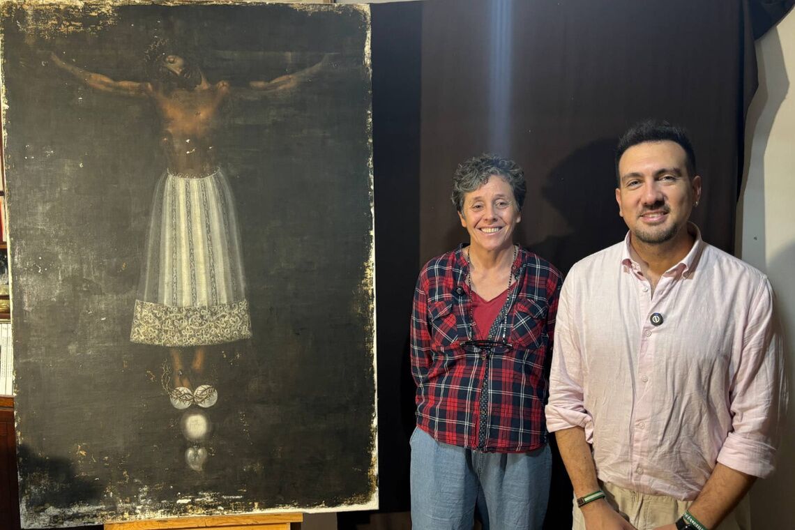 ​ Alcalá recupera una pintura del Cristo de Burgos del siglo XVII gracias a las ayudas municipales para la conservación de bienes muebles ​