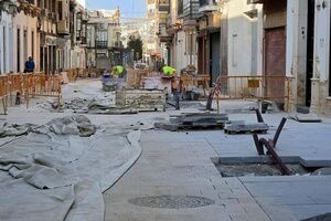 La segunda fase de las obras de la calle La Mina y la Plaza del Cabildo avanza según lo previsto