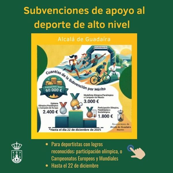 Subvenciones a logros deportivos internacionales de alto nivel